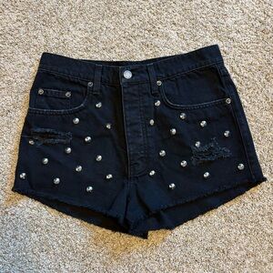 Carmar Studded Black Denim Shorts